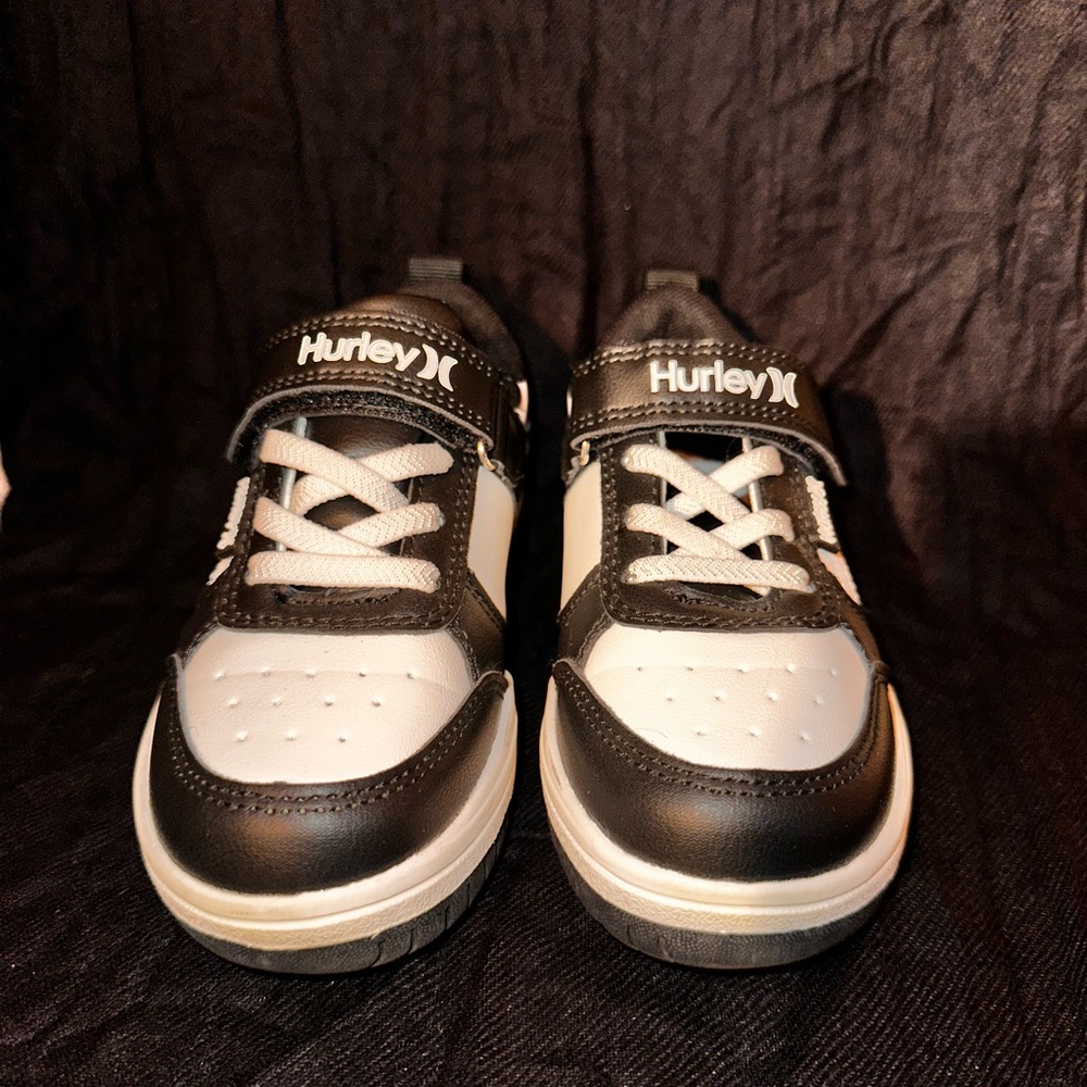 Hurley Kids Black and White Velcro Sneakers